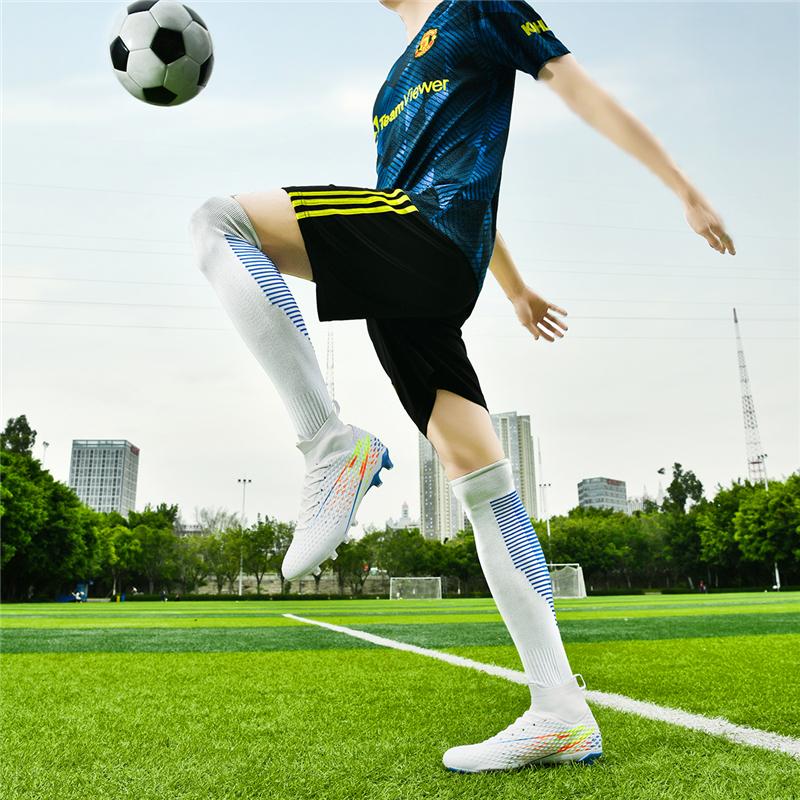 32-46 Men's Large Size High-top Football Shoes Long Nail Anti-slip