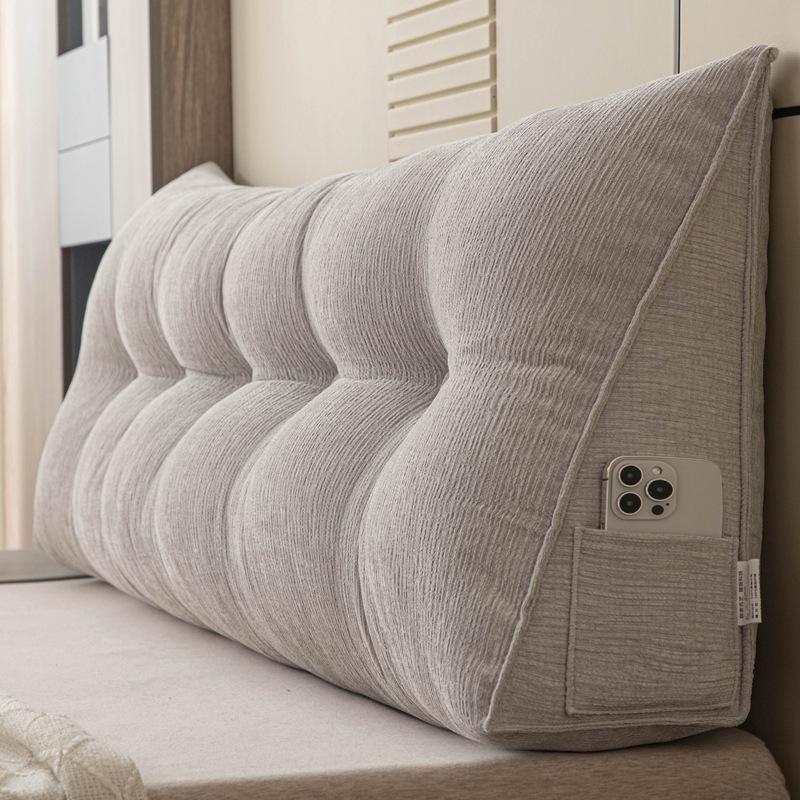 Grenzüberschreitendes dreieckiges Kopfteilkissen: Doppelte Rückenlehne, Weiche Polsterung, Lendenwirbelstütze für Sofa & Bett
