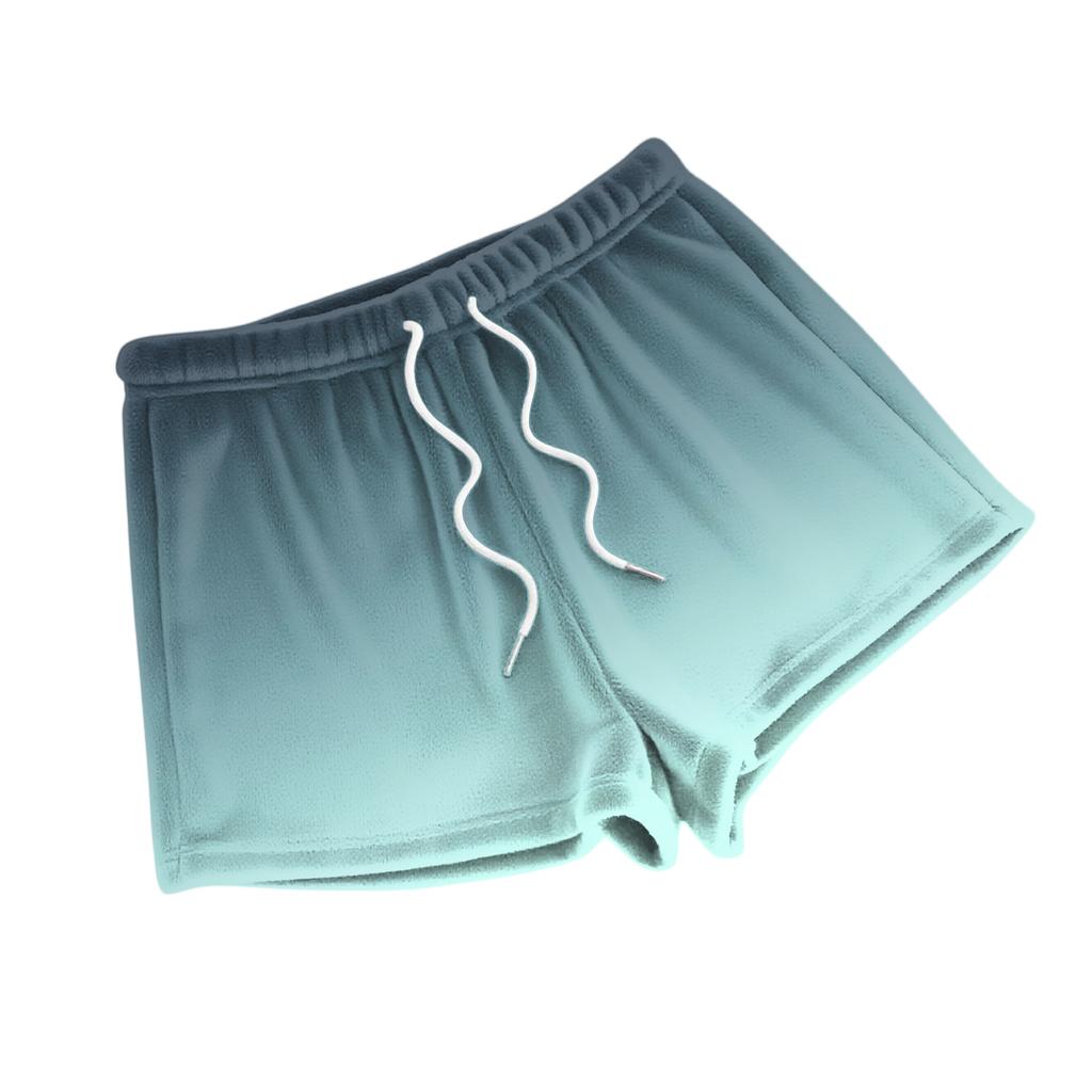 Women's Fashionable Loose-Fit Pajama Shorts With Fleece Gradient Print Casual Pants