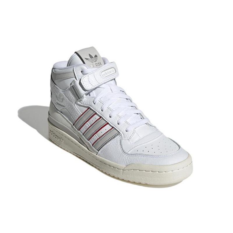 adidas Forum Mid Weiß Grau Rot Herren Sneaker Wolkenweiß Grau-Eins Blau H03434