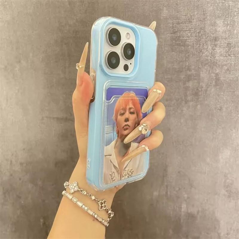 Candy Transparent Soft Silicone+PC Card Slot Case For iPhone 17 Air 16E 15 14 13 12 11 Pro Max Luxury Jelly Wallet Bumper Cover