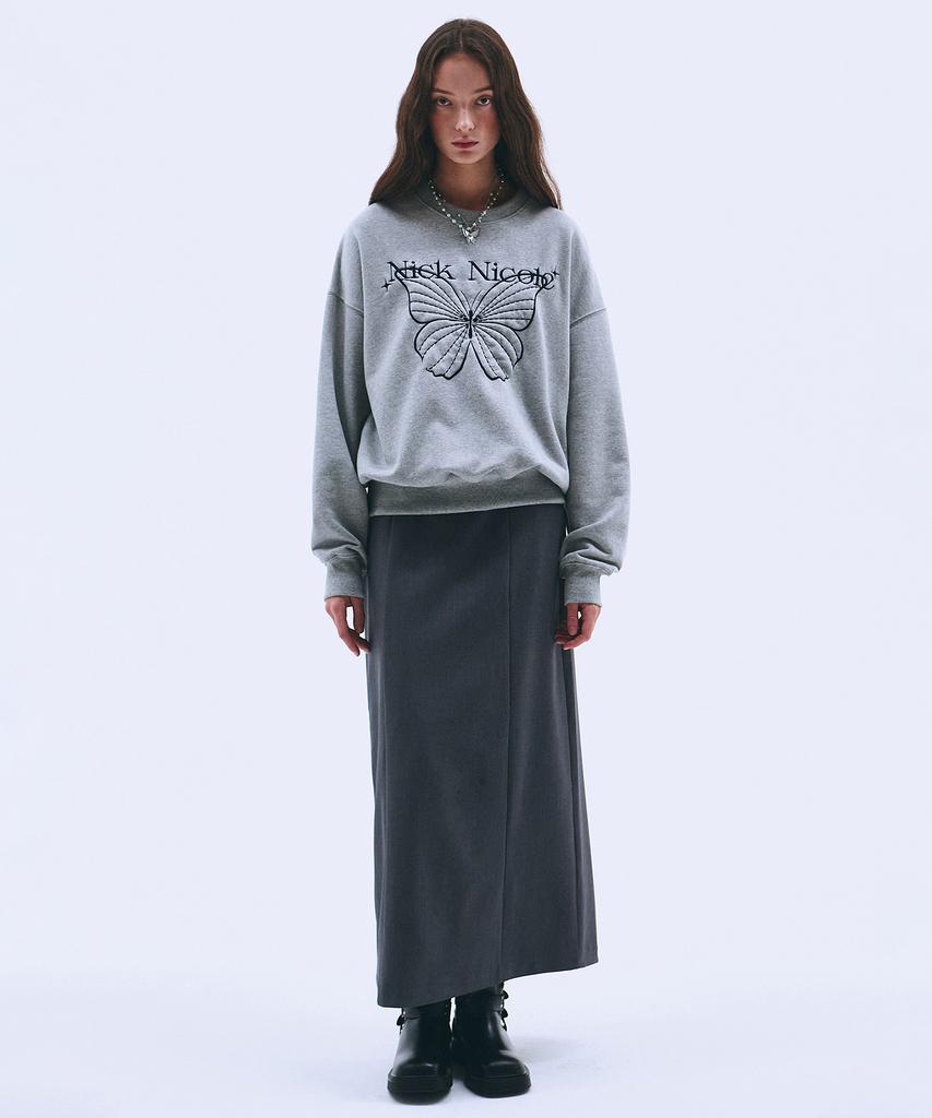 Nigaennikol Shine Butterfly Sweatshirt_Gray Navy