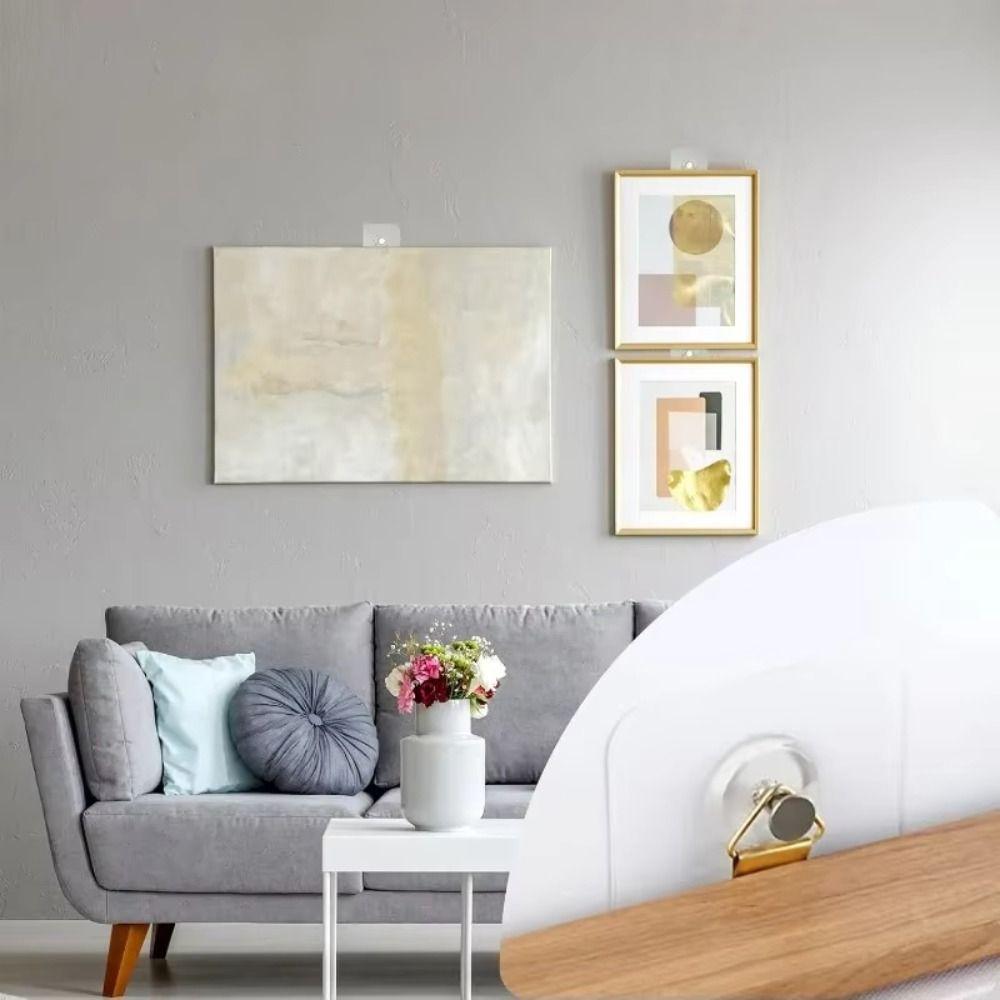 10-50Pcs No Drilling Photo Frame Hook Transparent Picture Hanging Rack  for Photo Frame Clock