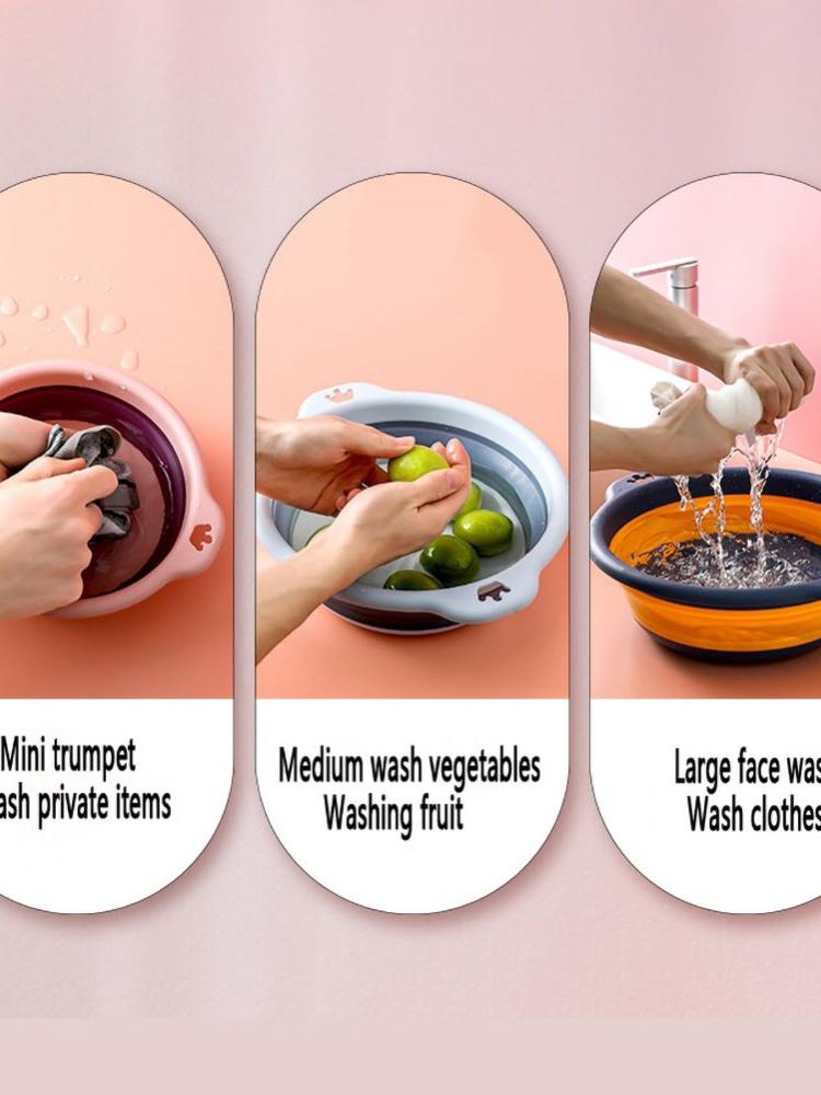 Portable Foldable Wash Basin Made Of Environmentally Friendly Materials Safe And Durable