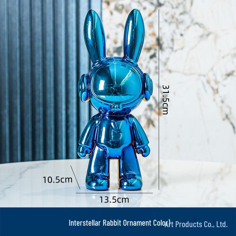 

Космический Кролик Роскошный Винный Шкаф Украшение - Креативный Домашний Декор Высокого Класса для Гостиной, ТВ-Зоны и Прихожей.