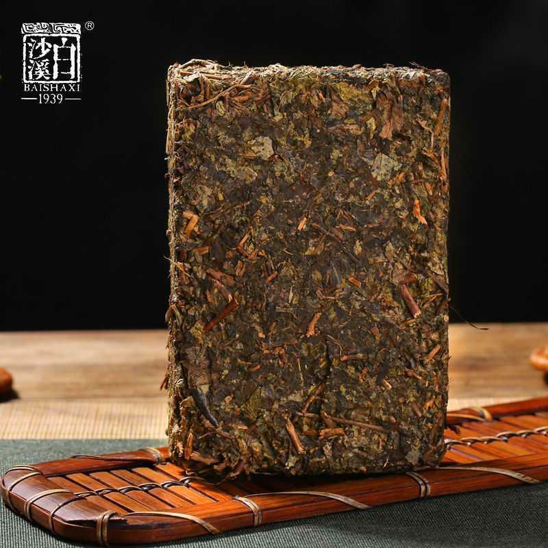 Anhua Baishaxi Koyu Çay, Altın Çiçek ile Koyu Çay Fu Cha Fu Tuğla 300g HEI CHA