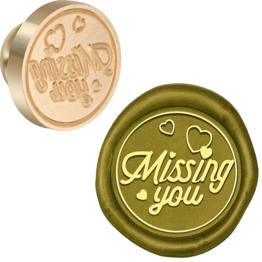 Blessing Phrases Wax Seal Stamp Retro Sealing Wax Stamp 25mm Removable Brass Head for Envelope Card Package Decoration