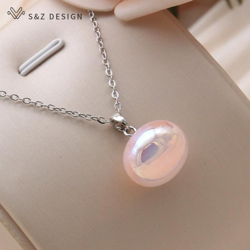 

Модные цветные бусины кулон ожерелье для женщин свадьба розовое золото цвет ключицы цепочка ювелирные изделия подарок