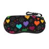 Harajuku Cartoon Glasses Case Pink Hearts Gift for Lover Accessories  Zipper  Sunglasses Protector Cartoon Eye Contacts Case