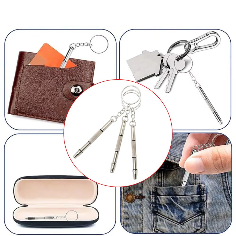 ZJYCLY Eyeglass Screwdriver Set Precision Screwdriver for Mini Flathead Small Screwdriver for Eyeglass Screw Repair for and Smartphones 4-in-1 (3