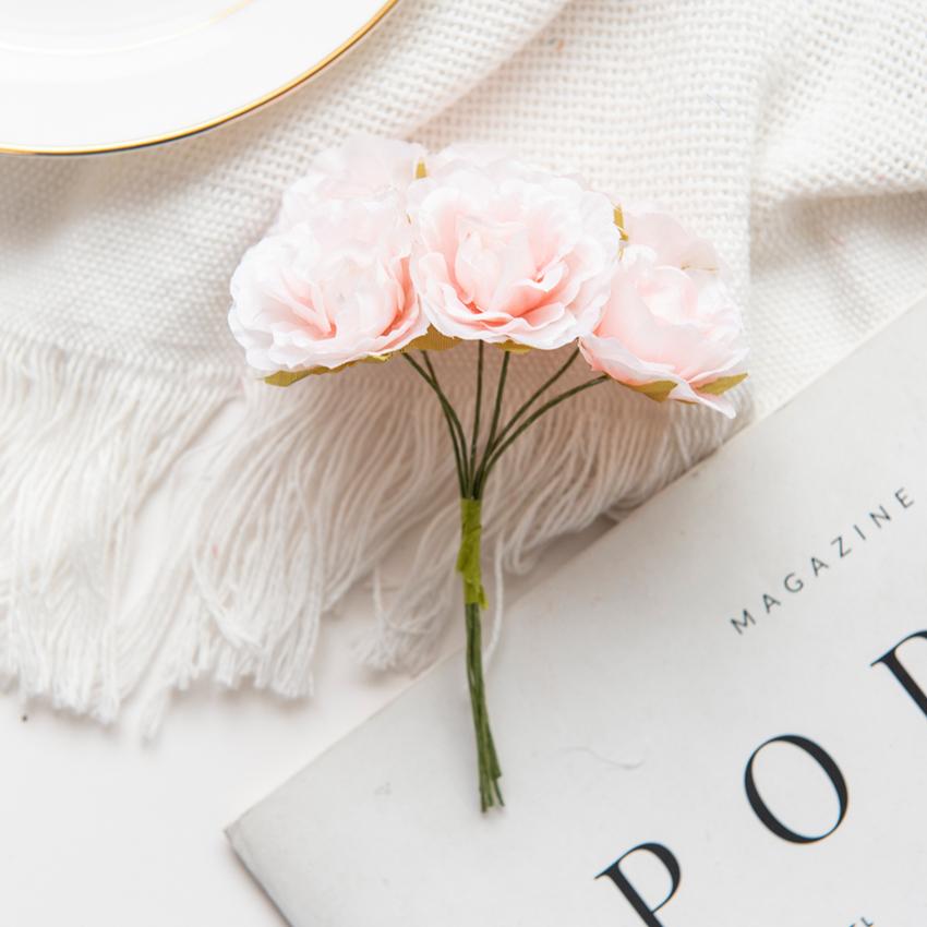 18 PCS Fleurs Artificielles Mini Bouquet en Soie Décoration de Mariage DIY Couronne Décoration de Noël Vase pour Maison Jardin Scrapbooking