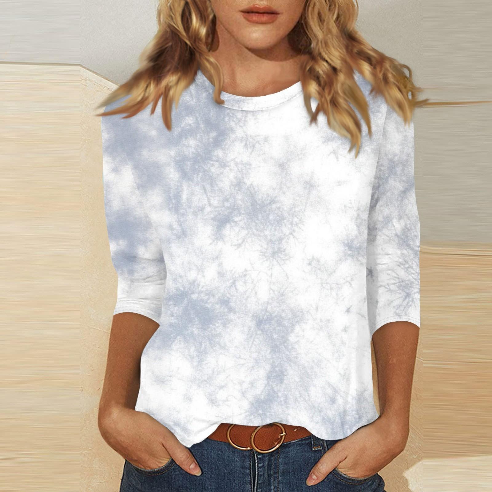 

Женский топ с круглым вырезом, рукавом 3/4 и принтом Эд XXL