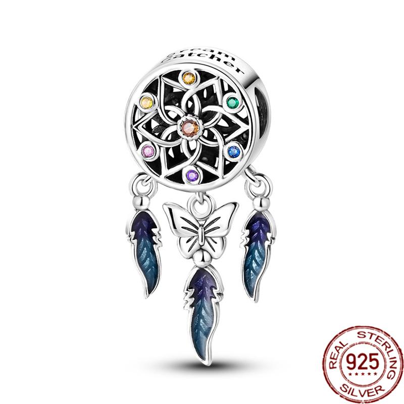 Genuine copper Dreamcatcher Tassel Charm Bead Charms Bead Charms Ideal For Women Authentic Bracelets Bangles Fashion Do It Yourself Jewellery Hot Gift