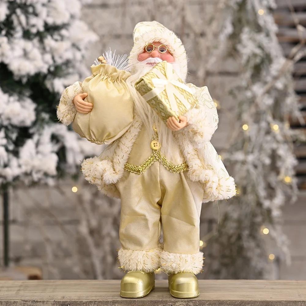 Welcome Sign In Home Decor Outside  Christmas Ornament Standing Posture Santa Claus Doll Creative Christmas Backpack Oldman Doll
