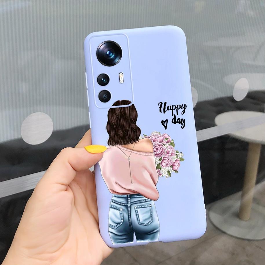 For Xiaomi 12T Pro Case 2022 Cute Sunflower Pretty Girls Cover Silicone Soft Phone Case For Xiaomi Mi12T Mi 12T Pro Cover Bumper