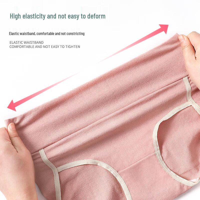 Langsha Women's High-Waist Cotton Briefs 3-Pack