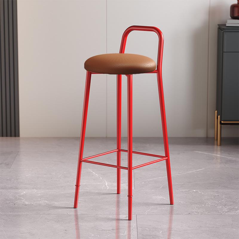 Nordic Iron Art Bar Stool with Backrest – Modern, Luxurious Design