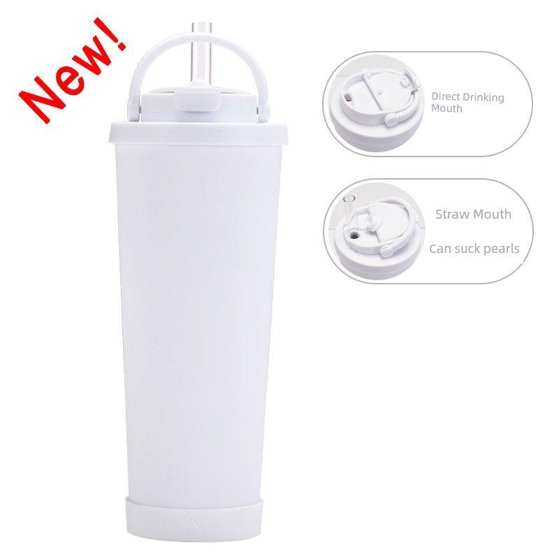 2024 New Model 830ml Large Capacity Thermos Cup with Convenient Handle, Dual Drinking Cup, Large Hole Straw Cup