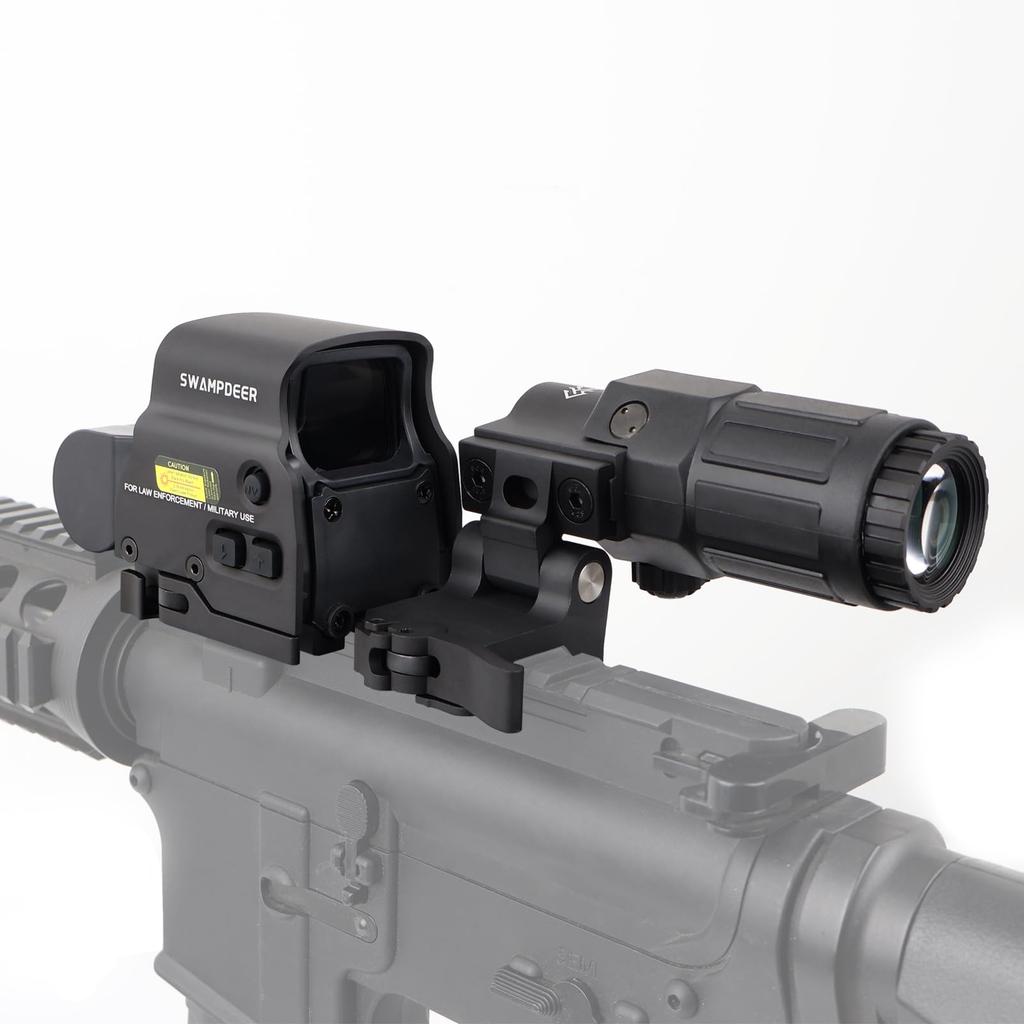 SWAMP DEER OPTICS Magnifier & Dot Sight Set for G33 & EXPS3 Type Holographic Sight, 3x Booster Scope Set, Black