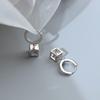 Square Ear Buckle Women's Simple Niche Design Sense New Trendy Square Sugar Cube Earrings Earrings