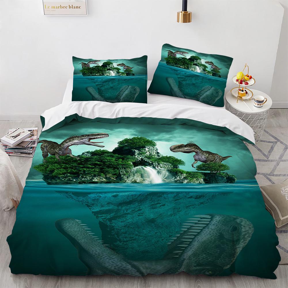 3D Dinosaur Bedding Sets Jurassic World Polyester Duvet Cover Sets Unique Dinosaur Bedding For Kids Adults Full King Twin Size