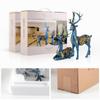 2pcs/set Reindeer Resin Figurines Ornaments Couple Deer Sculpture for Living Room Bookshelf Bedroom Wine Cabinet Decoration