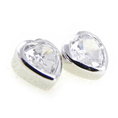 [H0449] - White 'Love' Silver Earrings