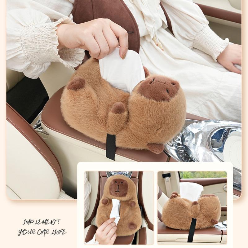 Cutie de șervețele auto cu desene animate, cutie de șervețele creativă de pluș pentru cotiera auto, cutie de șervețele pentru scaun auto, decorațiuni auto, accesorii