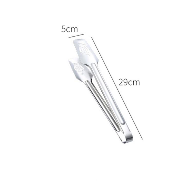 Non-slip Stainless Steel Kitchen Food Clip Crown Hollow Tongs Barbecue Steak Bread Clips Cooking Utensils
