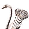 Food Grade Cutlery Spoon Set Corrosion Resistant Useful Swan Shaped Storage Holder Dinnerware