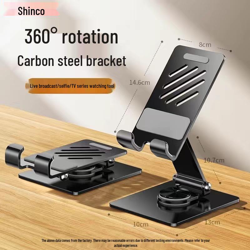 360° Rotating Full Metal Phone Holder and iPad Stand - Portable, Foldable, Supports PUBG Gaming Full Carbon Steel