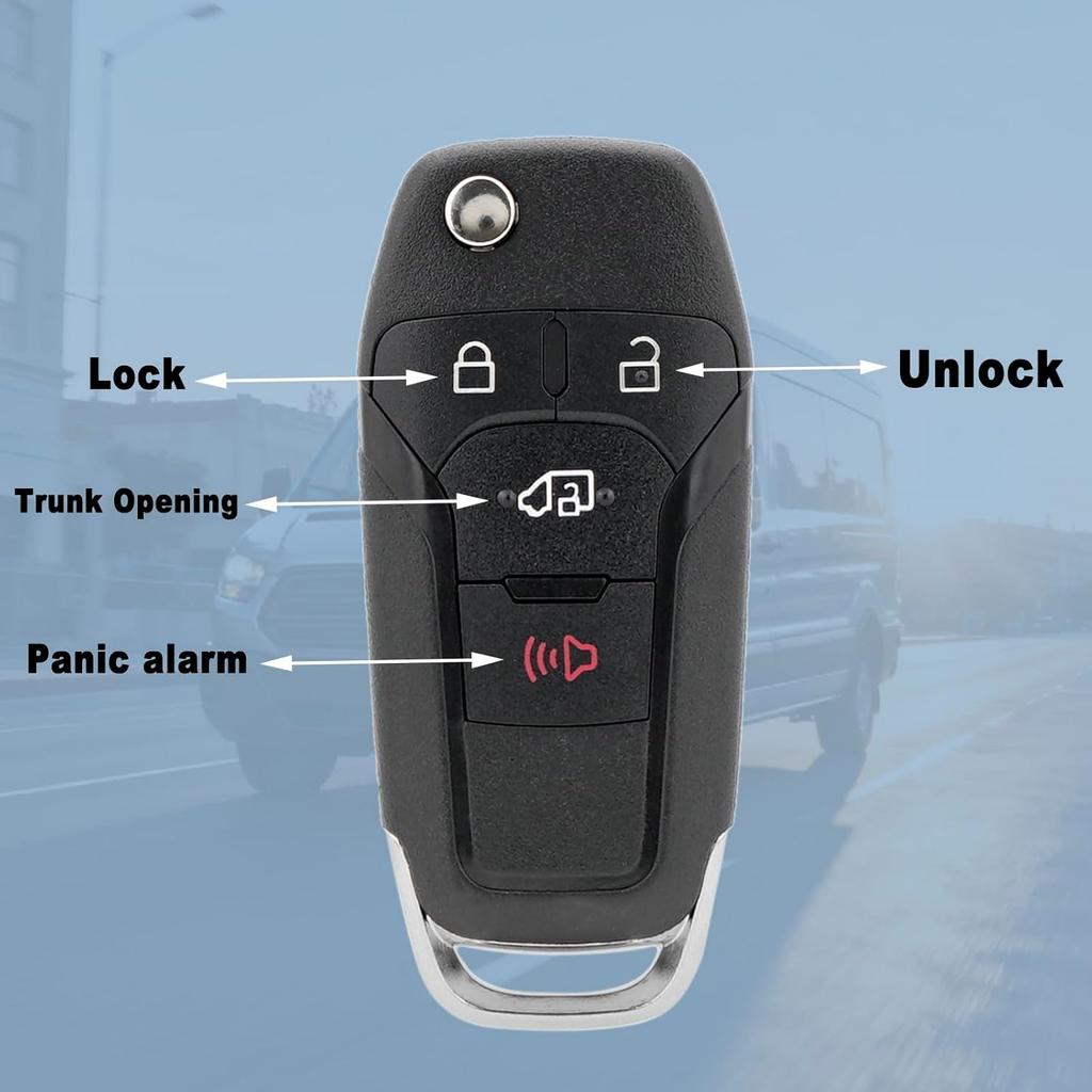 Flip Key Fob Remote Replacement Fits For Ford Transit     Ford Transit Connect N5F-A08TAA 164R8236 164R8281 (Pack Of 2)