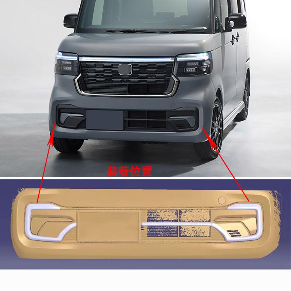 RUIQ Honda New Custom JF5 JF6 Exclusive Exterior Chrome Plated Front Fog Lamp Garnish Bezel Cover HONDA Nbox Custom Exclusive Design N-BOX