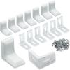 40pcs White Plastic Right Angle Bracket L Brackets, Metal 90 Degree Corner Brace Corner Support for Wood Shelf Chair Cabinet Bo