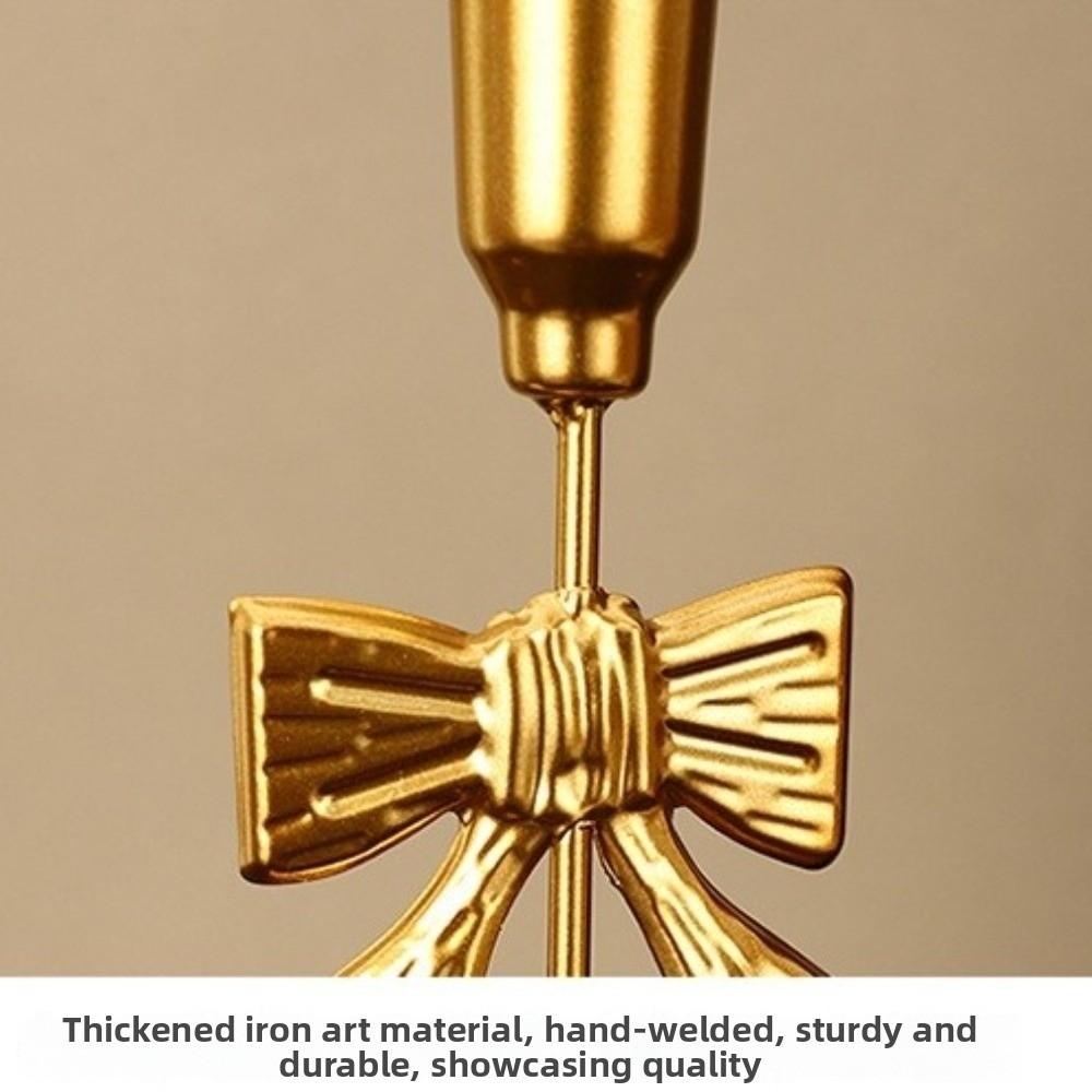 Mirror Finish Bowknot Candle Holders Vintage Iron Candlestick Decorative Stand  Wedding Decor