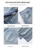 Autumn Women's Wide-Leg Jeans - Wrinkled Cat Whisker Design with Draped Look