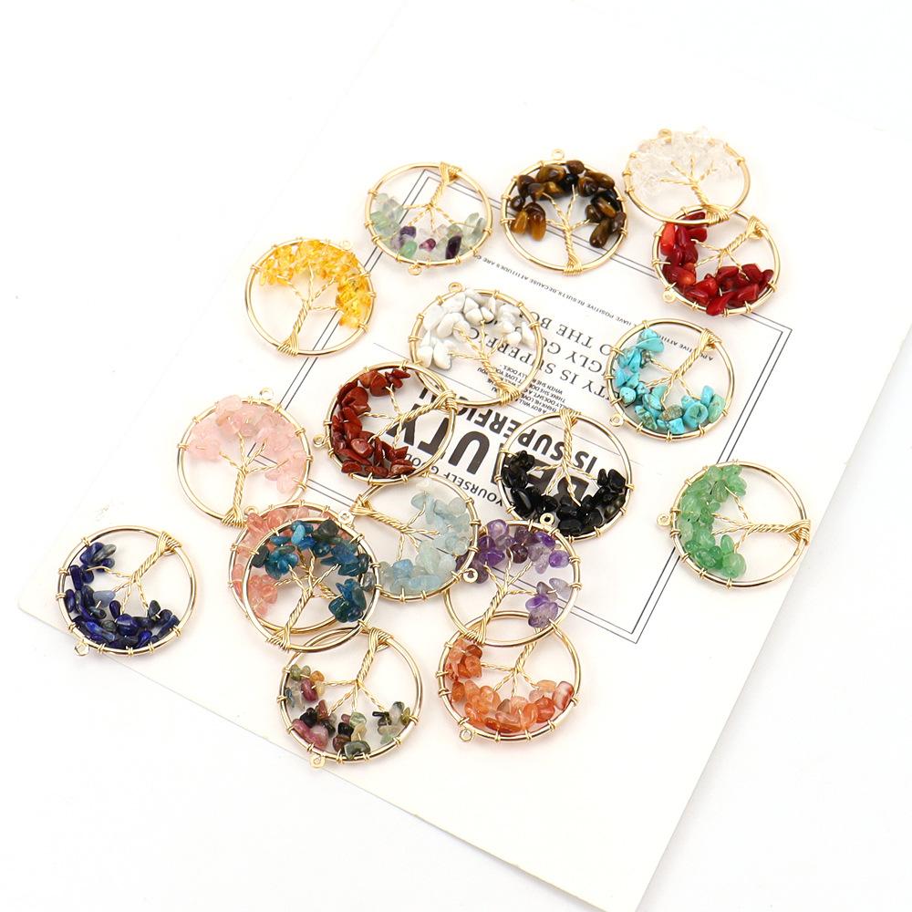 3Cm Tree Of Life Pendant Natural Crystal Gravel Fortune Tree Necklace Accessories N114