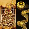 Gold Ribbon String LED Lights for Christmas Tree Decoration