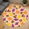 1pc Autumn Leaves Acorns Round Chair Mat Area Rug - Non-Slip, Floor Mat for Office, Bedroom, and Indoor Decor C1118120