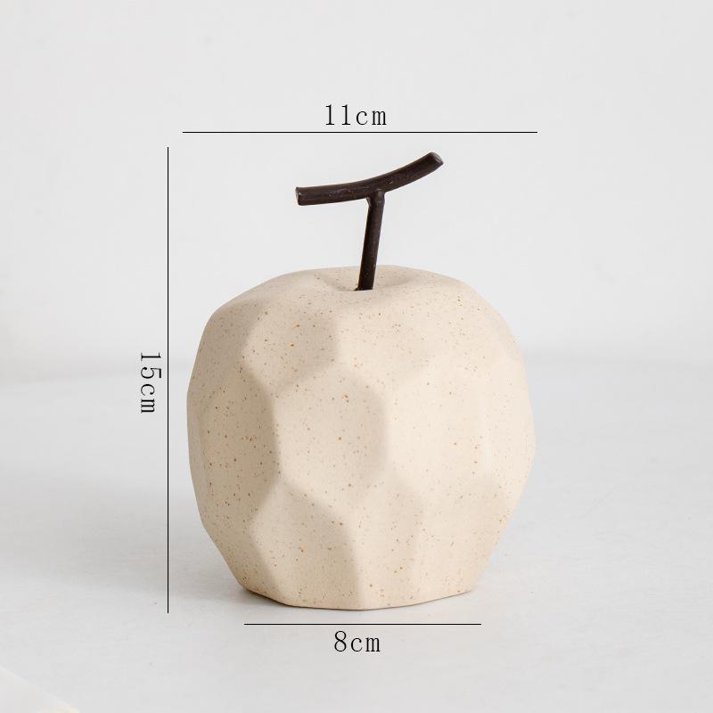 Ceramic Crafts Pear Sculpture Geometric Surface Apple Pear Statue Home Decor Pear Apple Ceramic Decor Abstract Fruit Ornaments