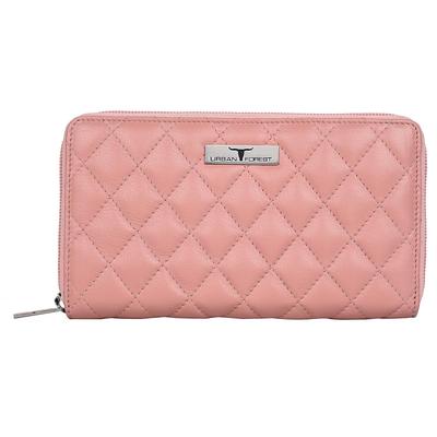 Grace Quilted Rose Pink Leather Wallet/Clutch for Women