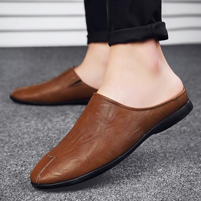 Halbschuhe für Herren Leder Freizeit Slipper Italienische Freizeit Hohe Qualität Sommer Slipper Atmungsaktive Hausschuhe Handgefertigtes Schuhwerk