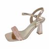 Fashion 2025 Summer New Luxury Sandals Women's Fish Mouth Fashion Buckle Sandals Thick Heels High Heels Banquet Plus Size Sandals