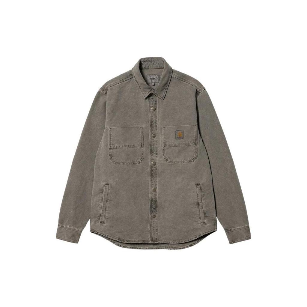 Carhartt WIP FW22 Solid Pocket Long Sleeve Denim Jacket Men Jackets Gray I028662-89-FH