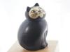 Lisa Larson Cat Mia Semi-Medium Figurine Black Ceramic Japan FS