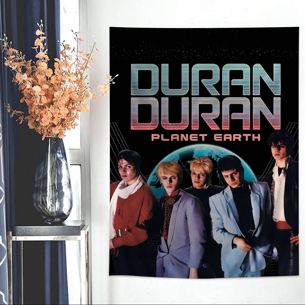 D-Duran Duran Music Band Anime Tapestry Hippie Flower Wall Carpets Dorm Decor Wall Hanging Home Decor