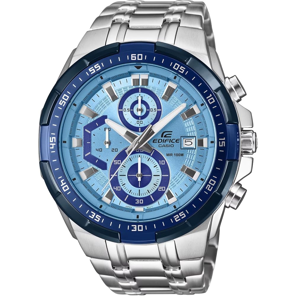 Casio Edifice Chronograph Men s Watch EFR-539DE-2AV Blue Stainless Steel Water Resistant