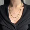 Triple-Layer Snake Bone Necklace - Women's Korean Titanium Style with 18K Gold-Plated Clavicle Chain