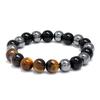 10mm Tiger Eye Glass Protective Handmade Bracelet for Men As a Gift
