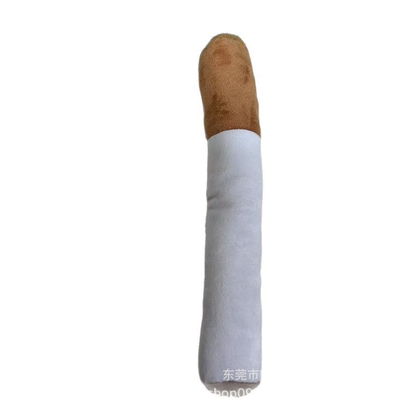 

Novelty Cigarette Shape Plush Dog Toy, Squeaky Stuffed Chew Toy for Small Medium Dogs, Funny Pet Interactive Play Gift белый